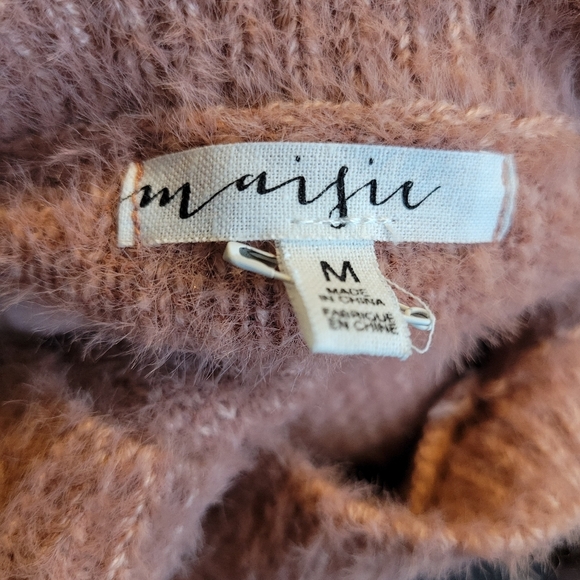 MAISIE Franco Fuzzy Sleeve Sweater In Dusty Pink SZ Med - Picture 5 of 5